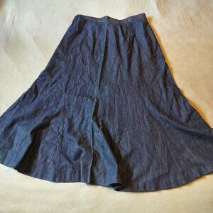 Napa Valley Denim Midi Skirt 12 Petite Modest Flared Maxi Cottagecore Western